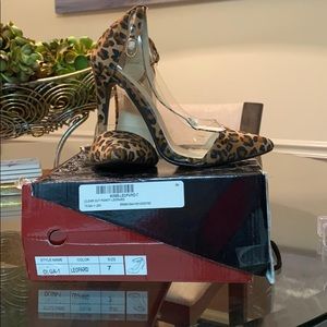Clear Cut Pointy Leopard Heel